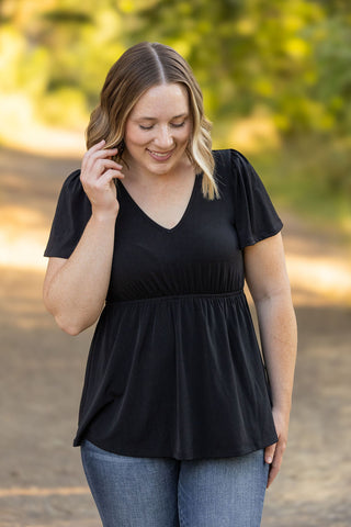 IN STOCK Emery Ruffle Top - Black