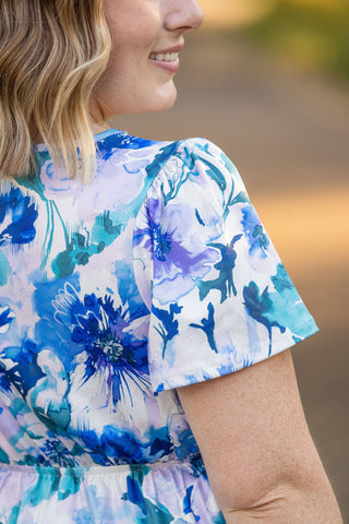 IN STOCK Emery Ruffle Top - Blue Floral Mix