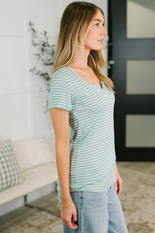 Simply Me Scoop Neck Henley Top