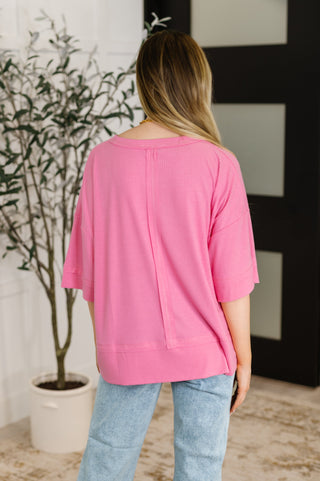 Stay On Top Relaxed Tee in Candy Pink
