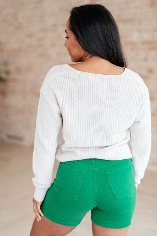 Told You So Ribbed Knit V Neck Sweater II