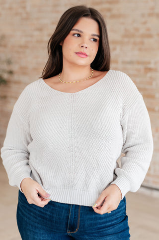 Told You So Ribbed Knit V Neck Sweater II