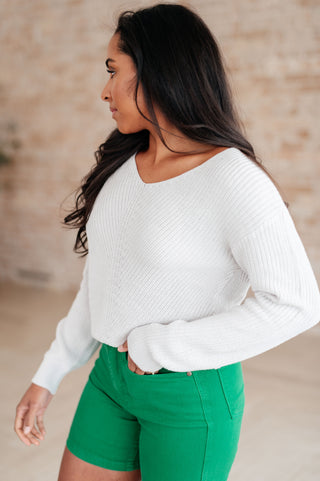 Told You So Ribbed Knit V Neck Sweater II