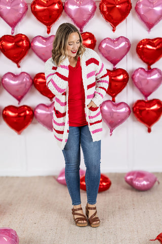 IN STOCK Valentine's Stripe Cardigan