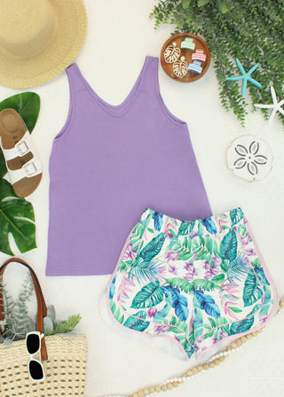 IN STOCK Vera V Neck Tank - Lavender