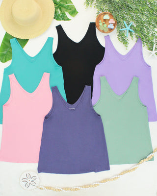 IN STOCK Vera V Neck Tank - Lavender