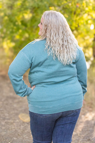 IN STOCK Vintage Wash Pocket Pullover - Teal