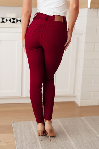 Judy Blue High Rise Control Top Skinny Jeans Scarlet II