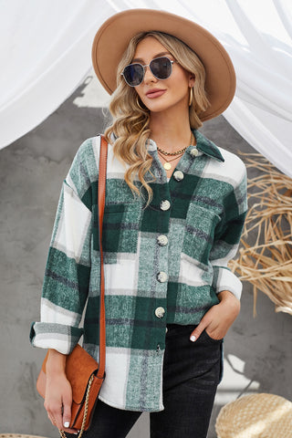 Coffee Date Plaid Button Up Shacket