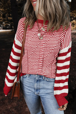 Keep It Up Striped Long Sleeve Sweater