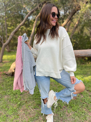 Thinking It Over Waffle Knit Pullover in Three Colors
