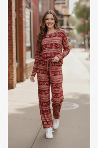 Red Holiday Fair Isle Set