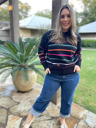 Come On Get Happy Striped Sweater in Two Colors