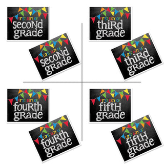 First & Last Day of School Signs | Photo Prop Deck | 17 Grades including T-K | (4) Styles - Denise Albright® 