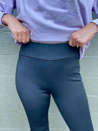 Cuddle Up Fleece Lined Flares in Black