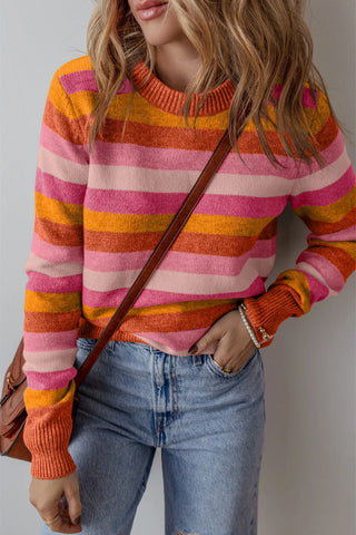 Chilly Days Striped Sweater Top