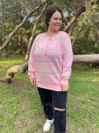 Just Too Good Rainbow Striped Sweater in Two Colors