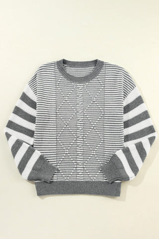 Keep It Up Striped Long Sleeve Sweater