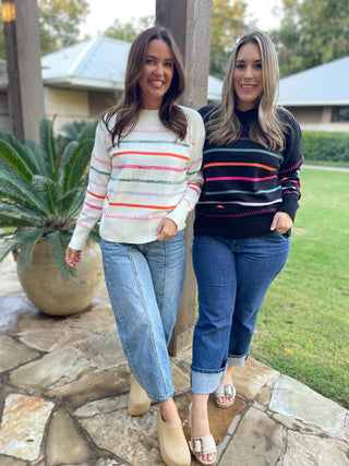 Come On Get Happy Striped Sweater in Two Colors