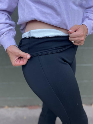 Cuddle Up Fleece Lined Flares in Black