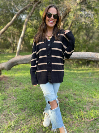 Brooks Striped Cardigan