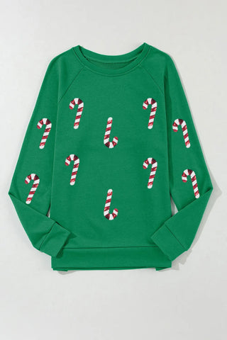 Candy Cane Long Sleeve Sweatshirt