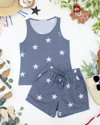 IN STOCK Faded Navy Stars Tank Crew Neck