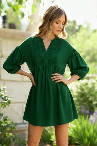 Green with Envy Crepe Smocked Dress Large Green with Envy Crepe Smocked Dress Large
