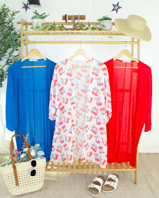 IN STOCK Ellie Cover-Up Kimono - Red