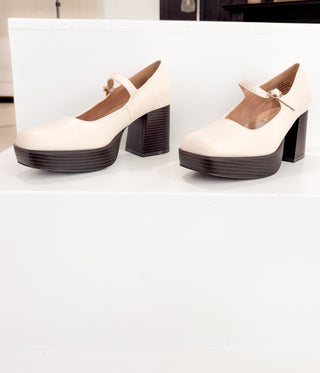 Matilda Platform Heel in Bone