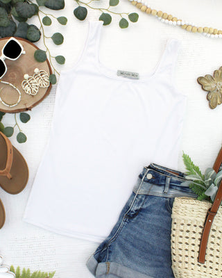 IN STOCK Rachel Ribbed Tank - White