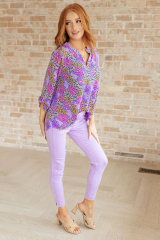 Magic Ankle Crop Skinny Pants in Lavender II